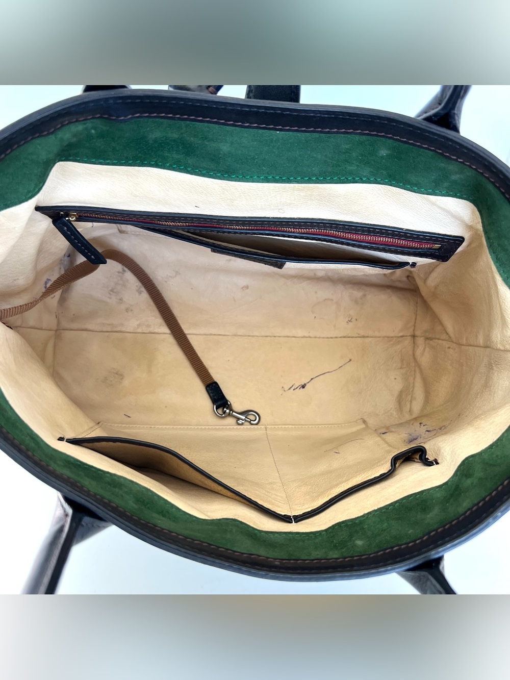 DOONEY & BOURKE Florentine Large Amelie Black Leather Logo Lock Shoulder Tote - Picture 9 of 15